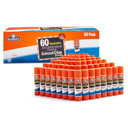 Elmer's E503 Disappearing Purple All Purpose Glue Sticks, Purple/Clear, 60/Box in Kuwait
