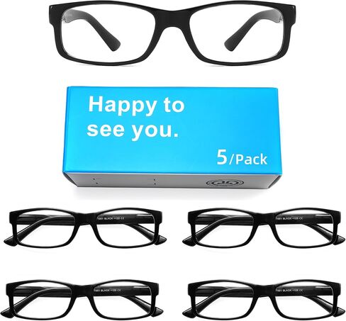 5pack Reading Glasses Kit for Men & Women - Blue Light Prescription Readers Glasses - 1.0, 1.5, 1.75, 2.0, 2.25+ in Saudi Arabia