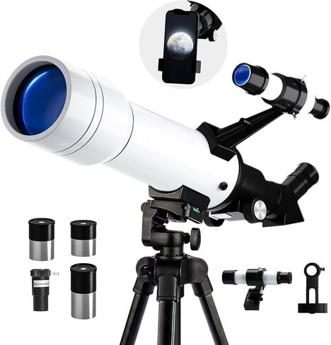 Telescope, 70mm Aperture Portable Refractor Telescopes for Astronomy Beginners, 400mm Professional Travel Telescope with Carry Bag, White in Saudi Arabia