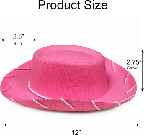GiftExpress Felt Pink Western Cowgirl Cowboy Hat - Dressup Country & Rodeo Play Costume - Child Size Pink in Saudi Arabia