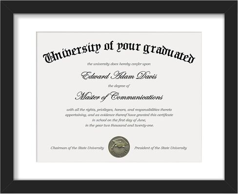 upsimples Diploma Frame with Clear Plexiglass, 11x14 Picture Frame for Certificate Document Degree, Black, 1 Pack in Saudi Arabia