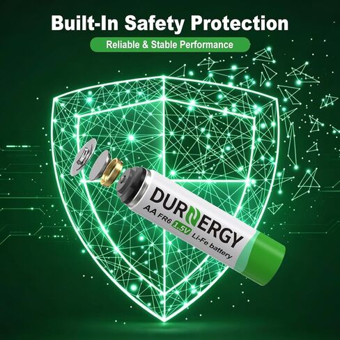 Lithium Batteries AA, AA Lithium Batteries 16 Pack, 1.5V Double A Battery FR6, 3400mAh Longest-Lasting Lithium AA Size Batteries in Kuwait