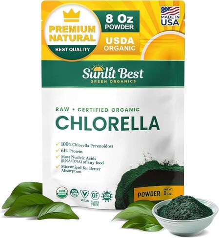 Sunlit Best USDA Organic Premium Chlorella Tablets 1000 Count | 100% Pure Chlorella Superfood Supplement High in Protein, Chlorophyll, Vitamins, & Minerals | Supports Good Health, Wellbeing in Saudi Arabia