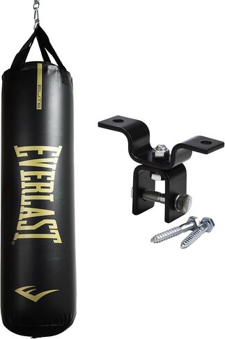 Everlast Elite 2 Nevatear Heavy Punching Bag Home Gym Equipment with Dual Hanging Strap and Swivel Mount for Boxing and Martial Arts Training, Black in Saudi Arabia