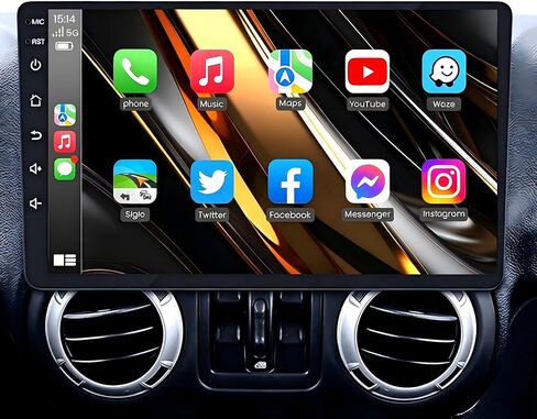 5G WiFi 8 Core Car Radio for Jeep Wrangler JK Compass with Carplay/Andriod Auto 10.1" HD Touchscreen Head Unit with Bluetooth GPS, FM, AHD Backup Camera 4+32GB in Saudi Arabia