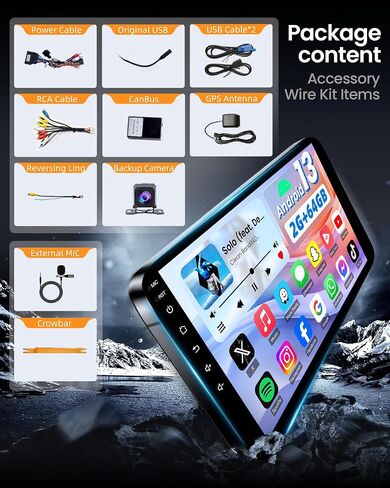 5G WiFi 8 Core Car Radio for Jeep Wrangler JK Compass with Carplay/Andriod Auto 10.1" HD Touchscreen Head Unit with Bluetooth GPS, FM, AHD Backup Camera 4+32GB in Saudi Arabia
