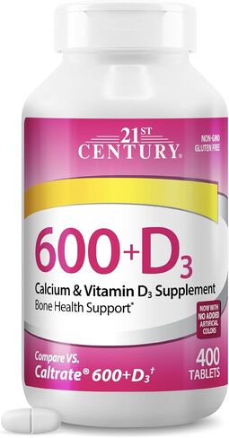21st Century Calcium Plus D Supplement Tablet , 600 mg, 400 Count in Kuwait
