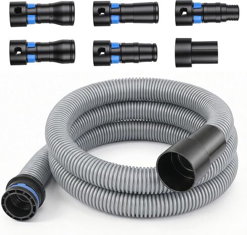 16 FT Durable Dust Collection Hose Kit - Universal Fit for Home & Shop Vacuums, 6-Piece Expanded Multi-Brand Adapter Set for Woodworking Power Tools/Sander, 2-1/8" Standard Connection prime&swift in Saudi Arabia