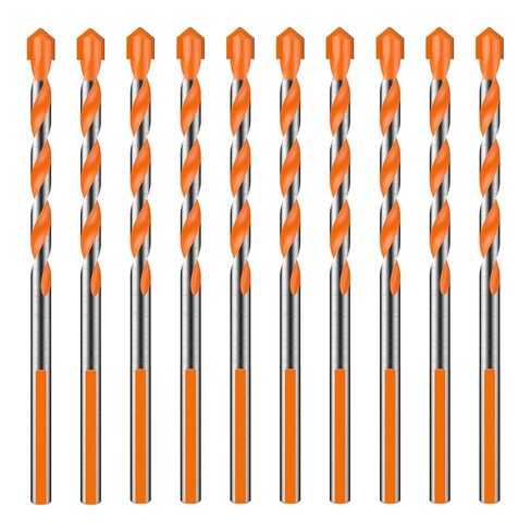 Masonry Drill Bits Set for Concrete, Tile, Brick, Glass and Wood, 4 Pcs (6/8/10/12mm) Tungsten Carbide Multi-Purpose Drill Bit, 120° Precision Tip with Anti-Slip Shank for Cordless & Bench Drills in Saudi Arabia