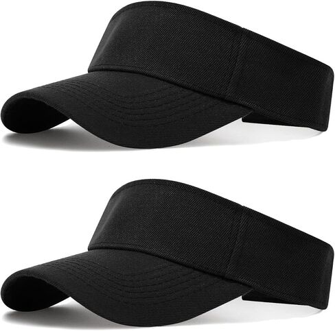 2 Pcs Sport Sun Visor Hats Wear Athletic Visor Hat for Women and Men Adjustable Beach Caps for Baseball Tennis Golf in Kuwait