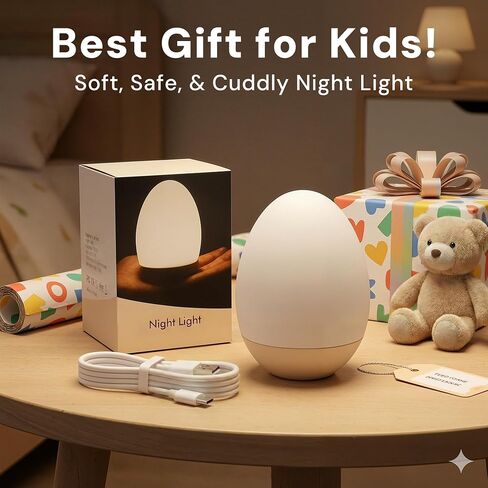 L LOHAS LED Night Light for Kids, 3D Dinosaur Night Light Plug in, Dusk to Dawn Nursery Night Lights, RGB+Soft White 3000K, 3 Lighting Modes, Room Decor, Children in Saudi Arabia