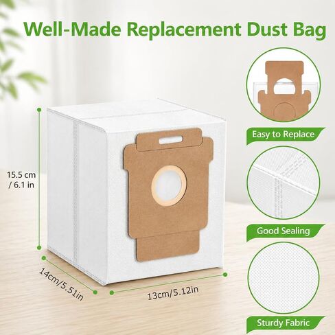 6 Pack Vacuum Cleaner Dust Bags Compatible with iRobot Roomba S9 S9+ i7 i7+ i3 i3+ i4 i4+ j7 j7+ i8 i8+ Automatic Dirt Disposal Bag, 2.8L High Efficiency Non-Woven Replacement Bags - with Hole in Saudi Arabia