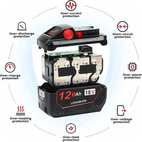 KOOMICY ترقية 12 أمبير 18 فولت 1 حزمة بديلة لبطارية ميلووكي M-18 in Kuwait