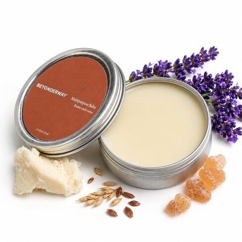 Multipurpose Balm - Essential Oil Blend of Helichrysum, Frankincense, Petitgrain & Lavender - Antioxidant Repair, Travel-Size 1.5oz - Cruelty-Free Intensive Skin Care Treatment in Kuwait