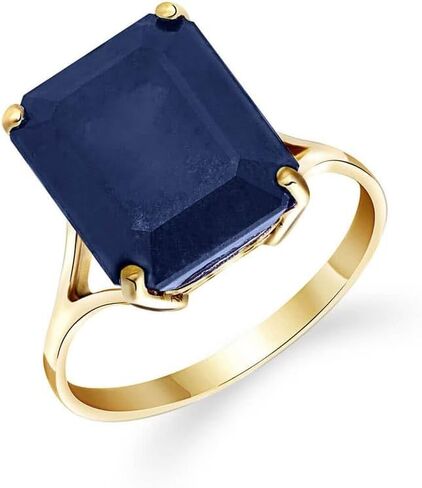 Galaxy Gold GG 14k Gold Ring with Natural Octagon Blue Saphire in Saudi Arabia