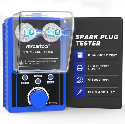 MR CARTOOL H90 Automotive Spark Plug Tester Dual Holes Engine Ignition Coil Tester 500~9000rpm Ignition Plug Analyzer for DC 12V Vehicles in Kuwait