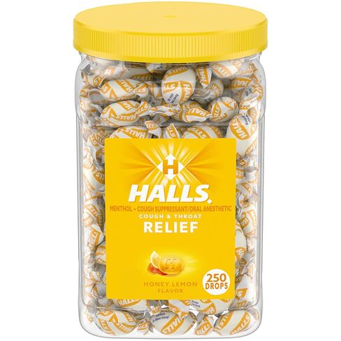 HALLS Relief Honey Lemon Cough Drops, Bulk Cough Drops, 250 Drops in Kuwait