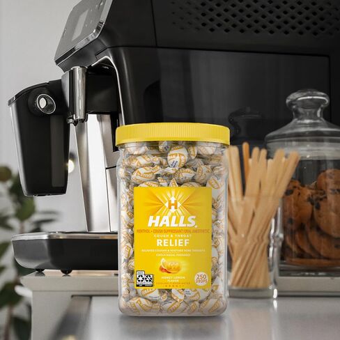 HALLS Relief Honey Lemon Cough Drops, Bulk Cough Drops, 250 Drops in Kuwait