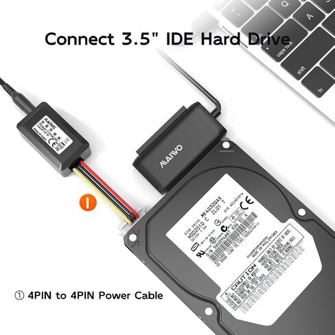 SATA/IDE to USB 3.0 Adapter, External Hard Drive Ultra Recovery Converter for Universal 2.5 3.5 inch IDE and SATA HDD/SSD, 5.25 inch DVD/CD-ROM Optical Drive, 18TB Capacity, 12V/2A Power Adapter in Saudi Arabia