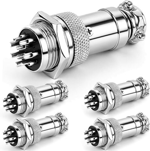 GX16 2 Pins Panel Metal Mount Circular Metal Aviation Connector Adapter Male Female Plug Socket (5 Pcs) in Saudi Arabia