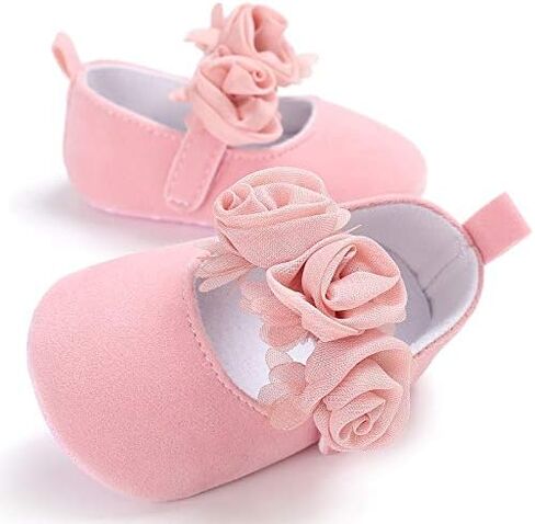 Infant Baby Girls Mary Jane Walking Shoes Cute Flower Newborn Comfortable Soft Sole Flats Non-Slip Wear-Resistant Shoes in Saudi Arabia