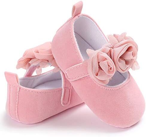 Infant Baby Girls Mary Jane Walking Shoes Cute Flower Newborn Comfortable Soft Sole Flats Non-Slip Wear-Resistant Shoes in Saudi Arabia