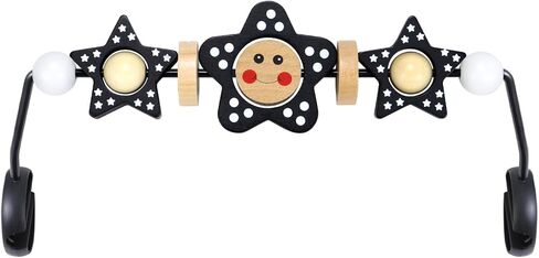 Baby Bjorn Bouncer Toy Bar Wooden Compatible with Baby Bjorn Bouncers, Attach Tight and Secure Fit, Easy to Remove, So Fun to Watch, Touch and Spin for Babies All Ages (Black and White Flower) in Saudi Arabia