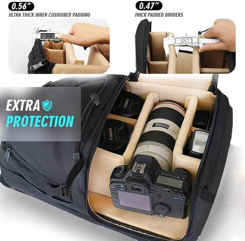 Camera Backpack Waterproof Large DSLR Camera Bag with 17" Laptop Compartments,Rain Cover,Tripod Holder Outdoor Travel Camera Backpack Case for Nikon Canon Sony Pentax DSLR/SLR Cameras and Accessories in Saudi Arabia