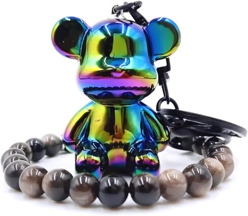 Black Style Bracelet & Teddy Bear with Keychain (Happy Father's Day) in Kuwait