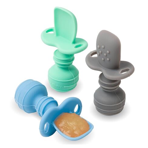 Upward Baby 3 pack Silicone Baby Feeding Spoon with Anti Choke Barrier - Baby Spoons Self Feeding 6 Months, First Stage Infant Supplies and Toddler Utensils, Baby Led Weaning Soft-Tip Training Spoon in Saudi Arabia