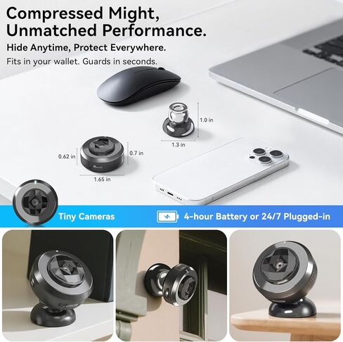4K Indoor Hidden Camera，Mini Camera with 30-Day Standby Time,APP Control Smart Motion Detection（Coal-Black） in Saudi Arabia