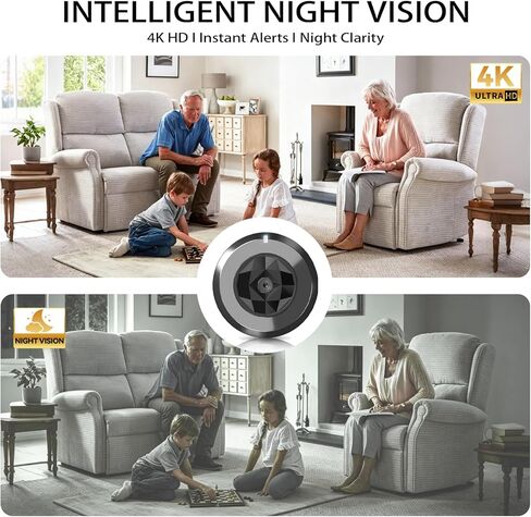 4K Indoor Hidden Camera，Mini Camera with 30-Day Standby Time,APP Control Smart Motion Detection（Coal-Black） in Saudi Arabia