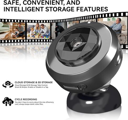 4K Indoor Hidden Camera，Mini Camera with 30-Day Standby Time,APP Control Smart Motion Detection（Coal-Black） in Saudi Arabia