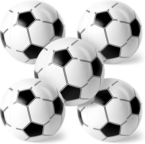 POPLAY 5PCS Inflatable Balls, 12 Inch Inflatable Soccer Beach Balls for Kids Party Favors Summer Swimming Pool Beach Game in Saudi Arabia