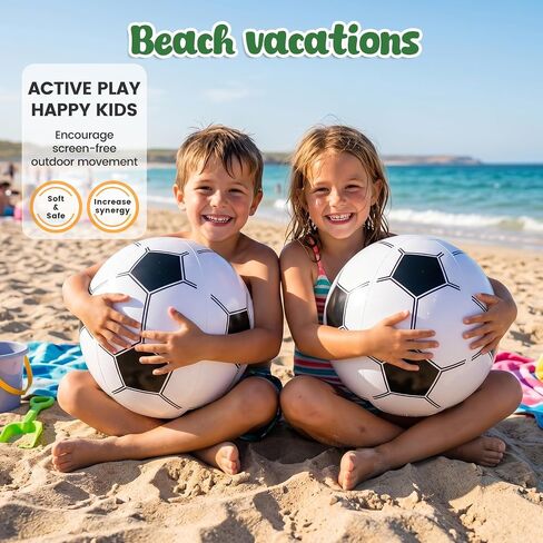 POPLAY 5PCS Inflatable Balls, 12 Inch Inflatable Soccer Beach Balls for Kids Party Favors Summer Swimming Pool Beach Game in Saudi Arabia