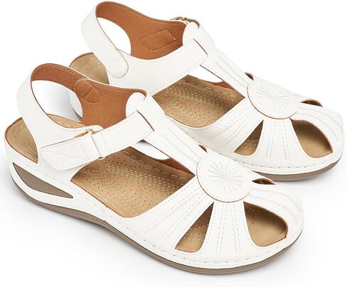 Ecetana Womens Sandals Closed Toe: 2026 Dressy Comfortable Wedge Sandals Summer Fisherman Platform Sandals Adjustable Casual Walking Shoes in Saudi Arabia