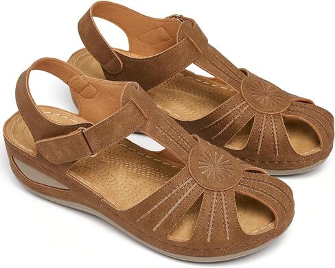 Ecetana Womens Sandals Closed Toe: 2026 Dressy Comfortable Wedge Sandals Summer Fisherman Platform Sandals Adjustable Casual Walking Shoes in Saudi Arabia