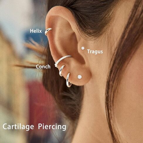 Hypoallergenic Surgical Steel Earrings Set for Sensitive Ears, Stainless Steel Flat Back Earrings for Women Men Small Flatback Stud Cartilage Hoop Earring Set for Multiple Piercing 5 Pairs in Saudi Arabia