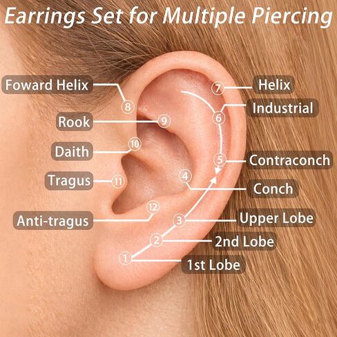 Hypoallergenic Surgical Steel Earrings Set for Sensitive Ears, Stainless Steel Flat Back Earrings for Women Men Small Flatback Stud Cartilage Hoop Earring Set for Multiple Piercing 5 Pairs in Saudi Arabia