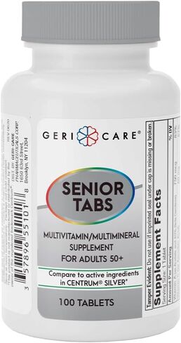 GeriCare Senior Tab 50+ Multivitamin and Minerals Tablets - Immune Support - Age-Defying Nutrition, 100 Count (Pack of 1) in Saudi Arabia