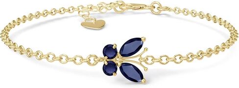 Galaxy Gold GG 0.6 Carat 14k Solid Gold Butterfly Bracelet Sapphire in Saudi Arabia