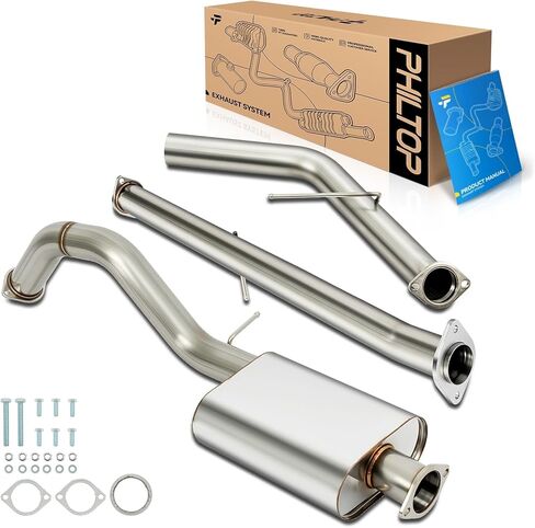 PHILTOP Cat-Back System, Stainless Steel Cat Back Exhaust System Fit for 1992-1996 Civic Coupe/Sedan DX/HX/LX 1999-2000 Civic Coupe HX in Saudi Arabia