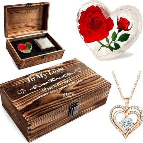 Preserved Red Real Rose Valentines Day Gifts for Her Present,Romantic Valentines Day Gifts for Wife Gifts from Husband,to My Love Valentines Day Gifts for Her Unique （Ring&White） in Saudi Arabia