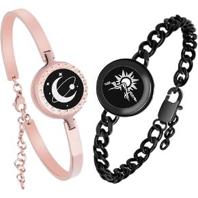 Long Distance Touch Bracelets, Vibration & Light up Remote Smart Matching Couples Bracelet for Couple Long Distance Relationship Girlfriend Boyfriend Festival Gifts Lover Jewelry Set in Kuwait