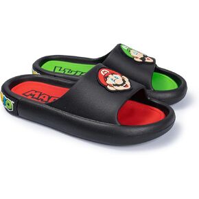 Ground Up Super Mario Youth Soccer Slides Boys Girls Kids Sandals Nintendo Character Slip-On Shower Pool Summer Casual Comfort Lightweight Sport Athletic Open Toe Non Slip Water Friendly Footwear in Kuwait