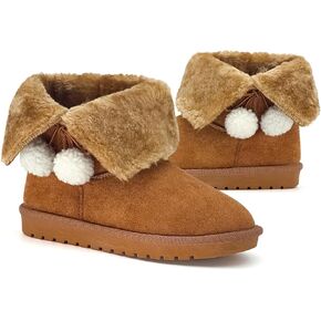 sharllen Girls Winter Boots Warm Toddler Snow Boots Cozy Fuzzy Kids Ankle Boots Boys Outdoor Fashion Booties Shoes for Little Big Kid in Saudi Arabia