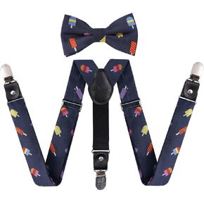Alizeal Boys Novelty Pre-tied Bow Tie and Adjustable Funny Clips Suspender Set for Easter Party and Family Gathering in Saudi Arabia