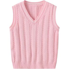 JOFOW Kids Vest Boys Sweater Vest Knit V-Neck Knitted Stripe Knitted Tank Top in Saudi Arabia