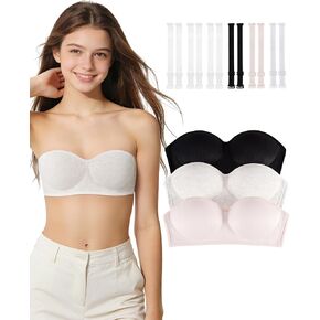 Girls Strapless Bra Teens Bandeau Bras 10-12 12-14 14-16 Clear Straps Wireless Kids Tube Top Seamless Training Bra in Kuwait