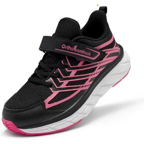 OrthoComfoot Kids Orthopedic Shoes for Boys and Girls: Comfortable Plantar Fasciitis Arch Support Athletic Fashion Sneakers, Orthotic Hook and Loop School Walking Shoes for Foot and Heel Pain Relief in Saudi Arabia